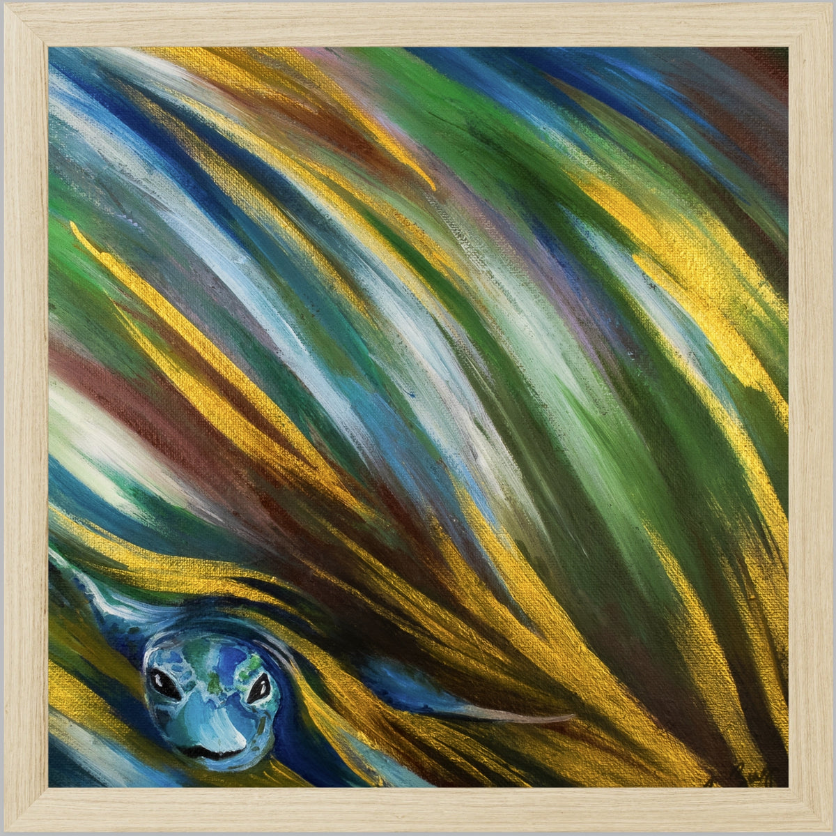 12 inch x12 inch Turtle Breeze Fine Art Print | Brugs Creations